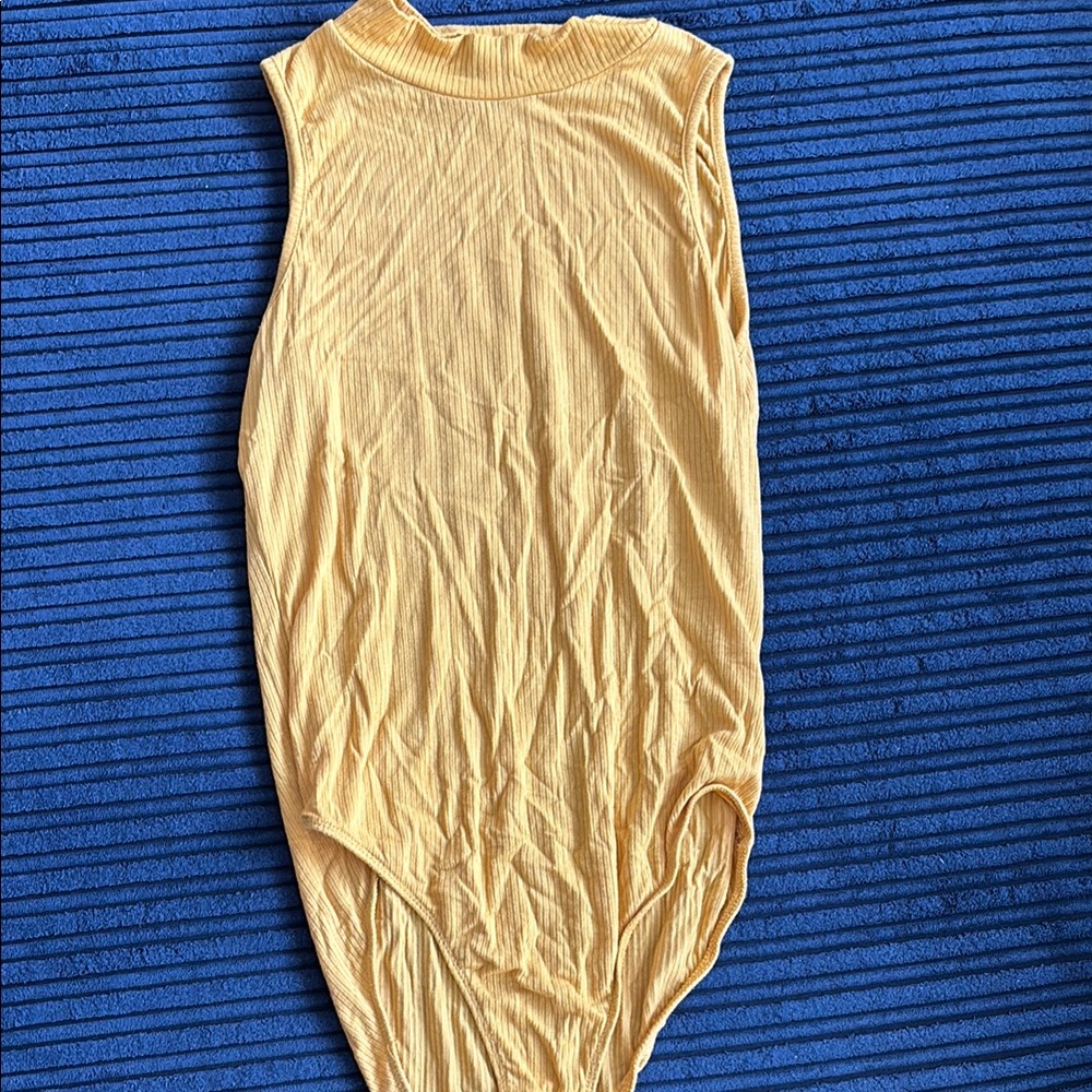 Yellow Ribbed Bodysuit